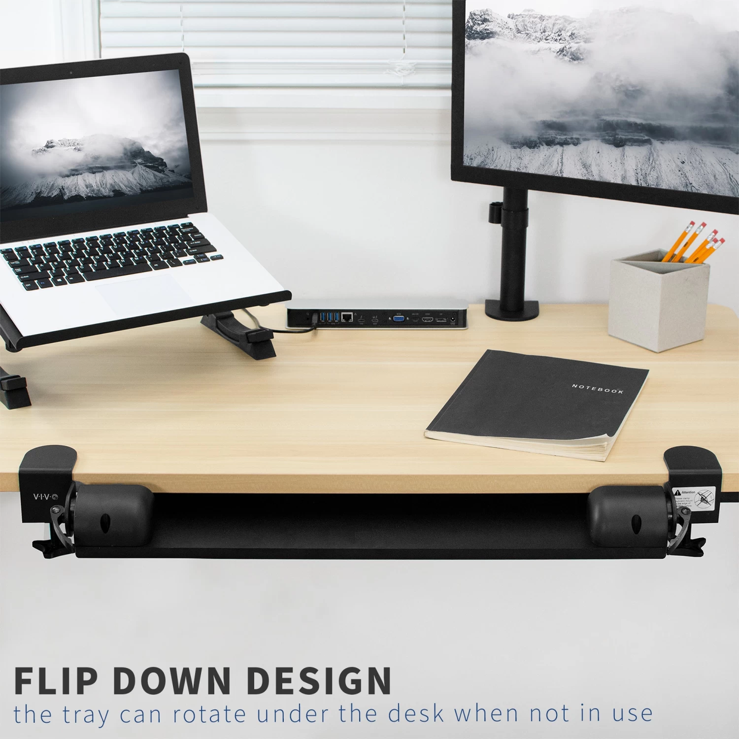Clamp-on Tilting Keyboard Tray - Image 9
