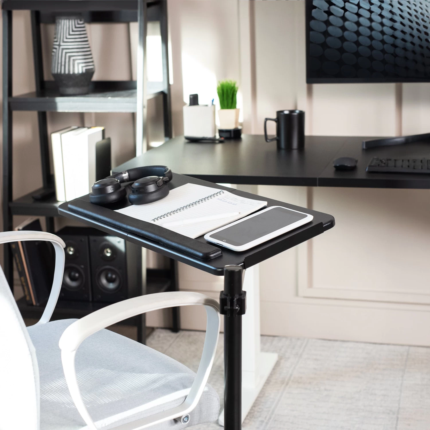 Black Office Chair Mounted Keyboard Tray - Image 7