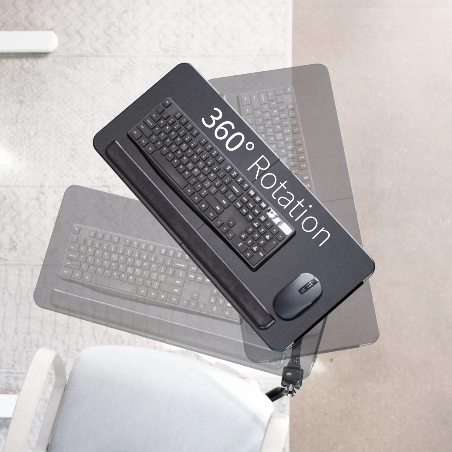 Black Office Chair Mounted Keyboard Tray - Image 10