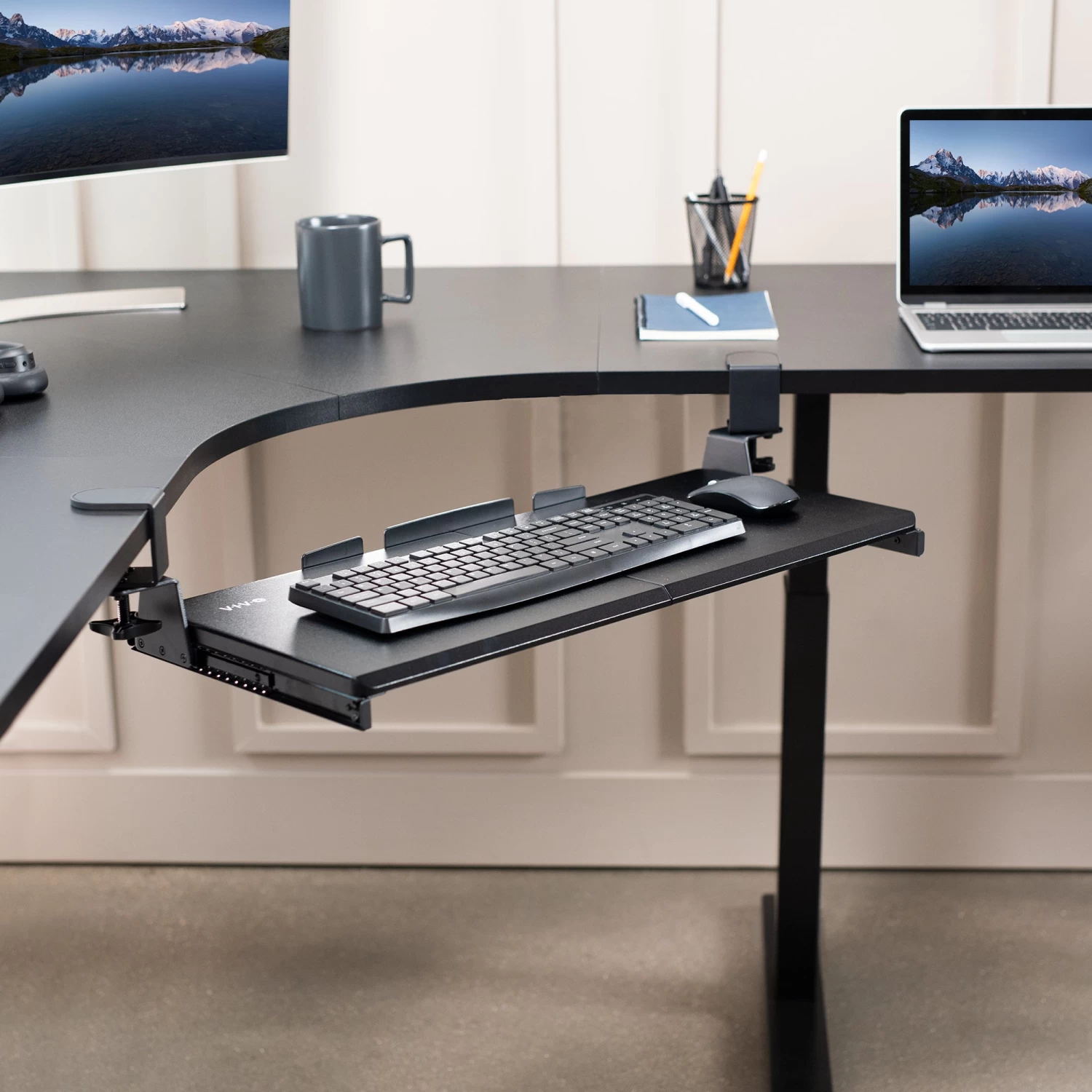 Clamp-on Keyboard Tray For Corner Desk - Image 9