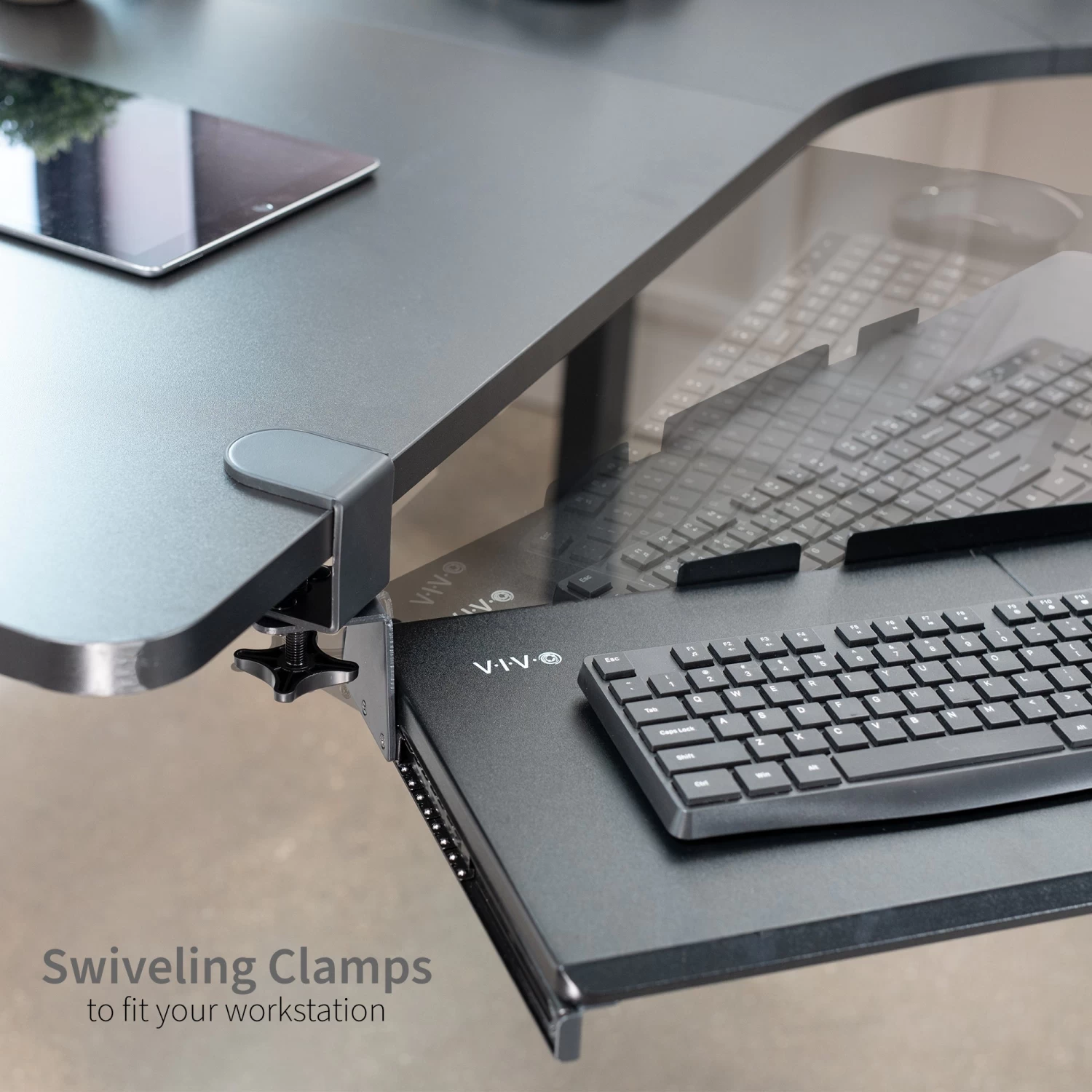 Clamp-on Keyboard Tray For Corner Desk - Image 10