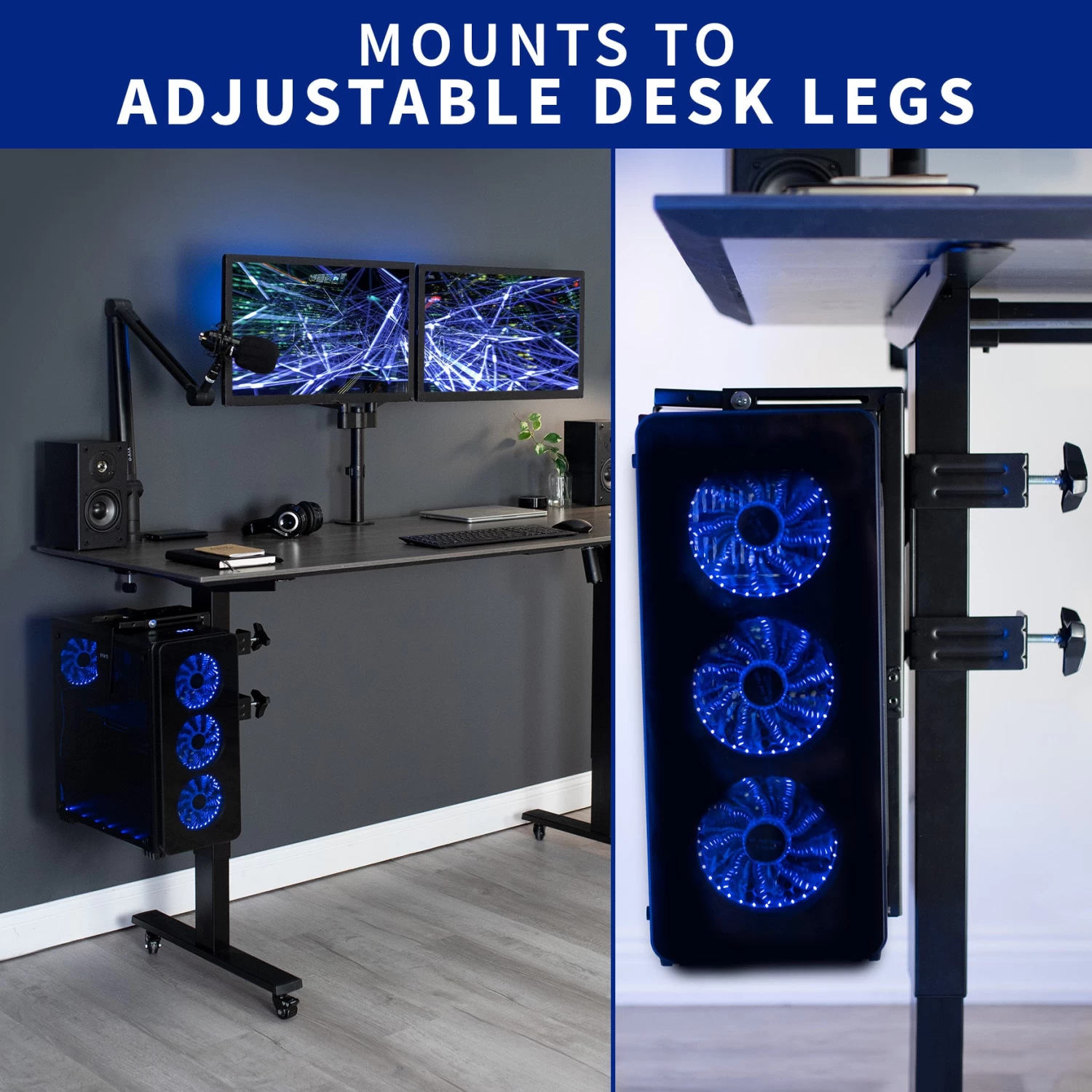 Under Desk Leg Clamp PC Mount - Image 4