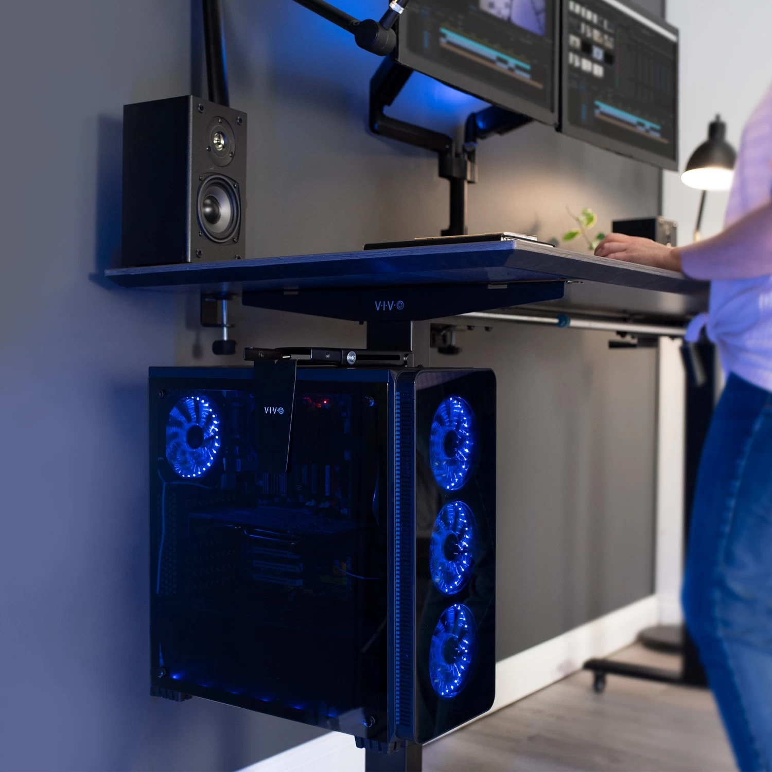 Under Desk Leg Clamp PC Mount - Image 3