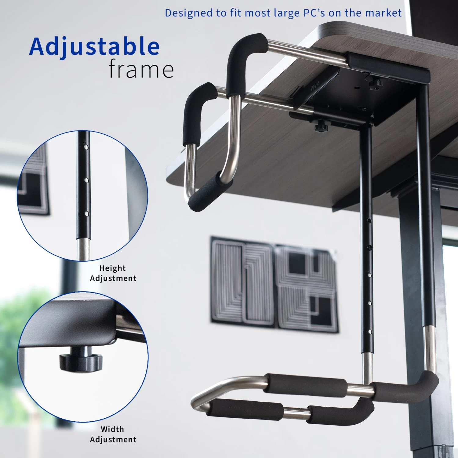 Large Heavy Duty Under Desk PC Mount - Image 6