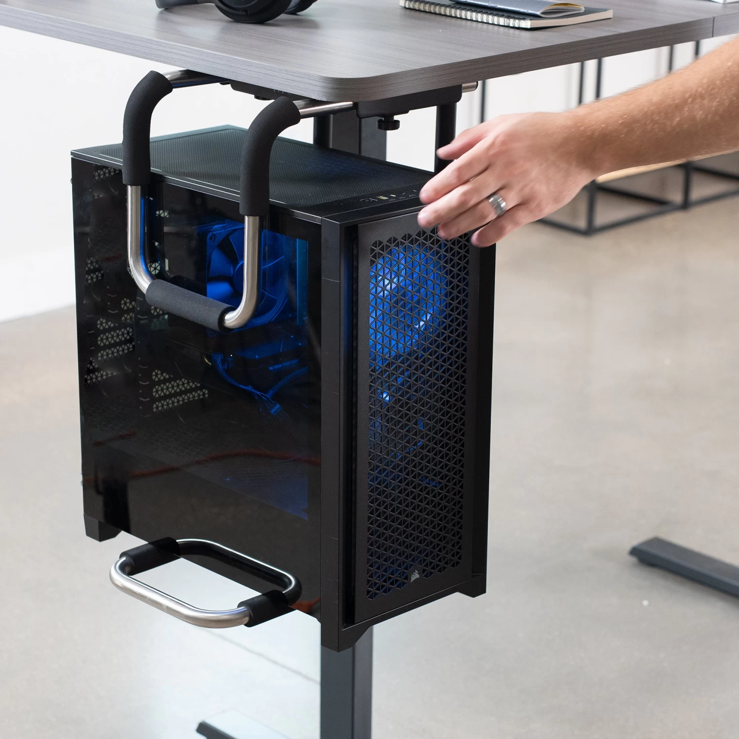 Large Heavy Duty Under Desk PC Mount - Image 9