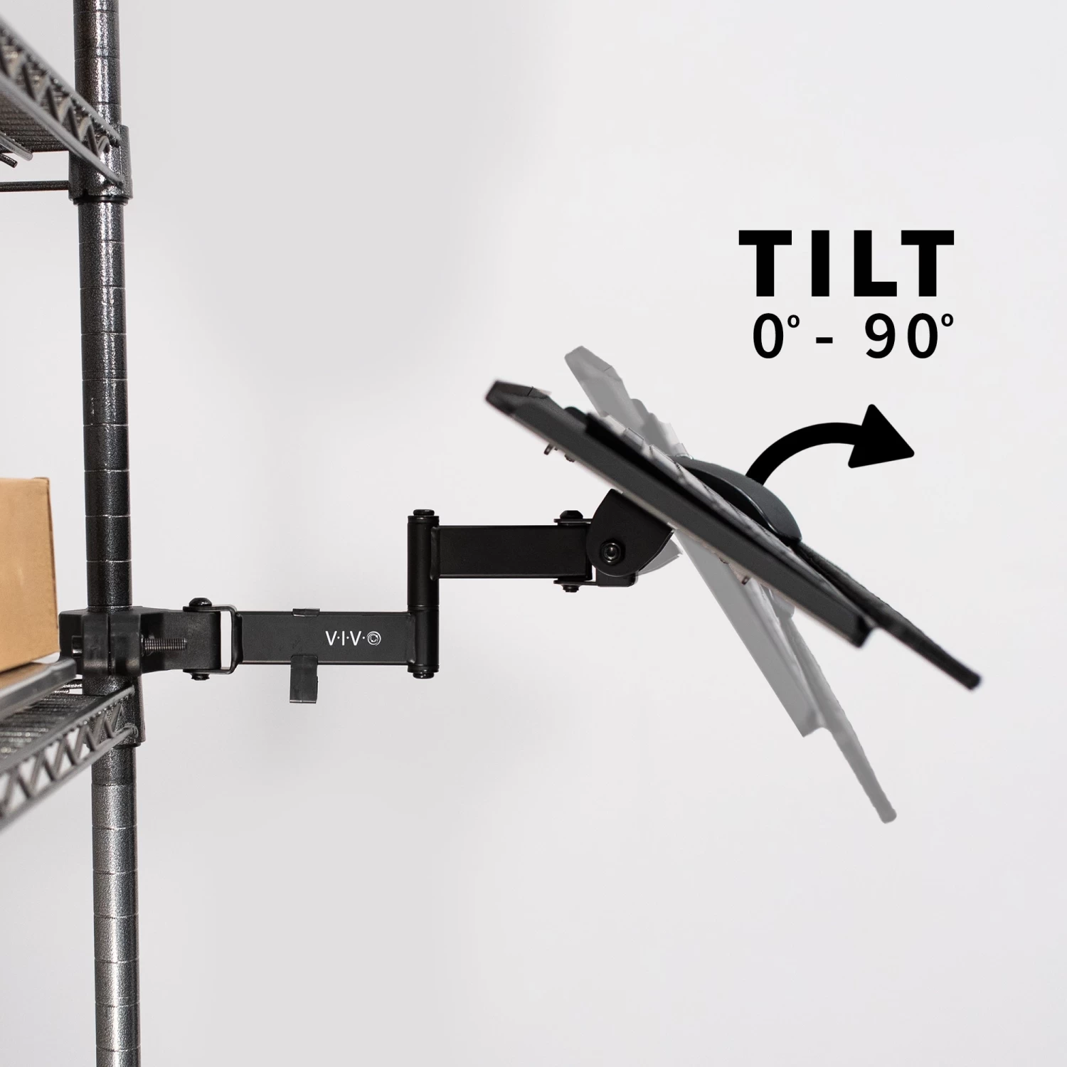 Black Pole Mount Tilting Keyboard Tray - Image 6