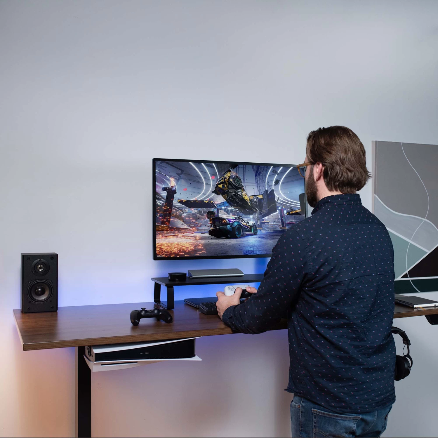 2-in-1 (Wall & Desk) Mount Designed For PS5 + 2 Controller Mounts - Image 7