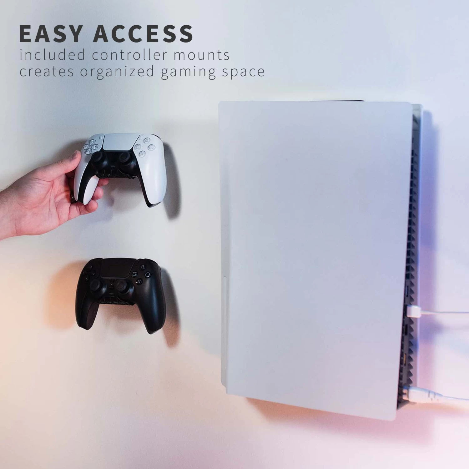 2-in-1 (Wall & Desk) Mount Designed For PS5 + 2 Controller Mounts - Image 8