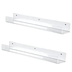 Acrylic 24” X 4" Floating Bookshelves (2 Pack)