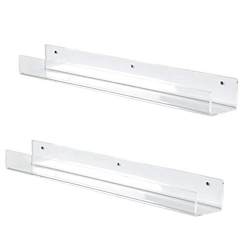 Acrylic 24” X 4" Floating Bookshelves (2 Pack)