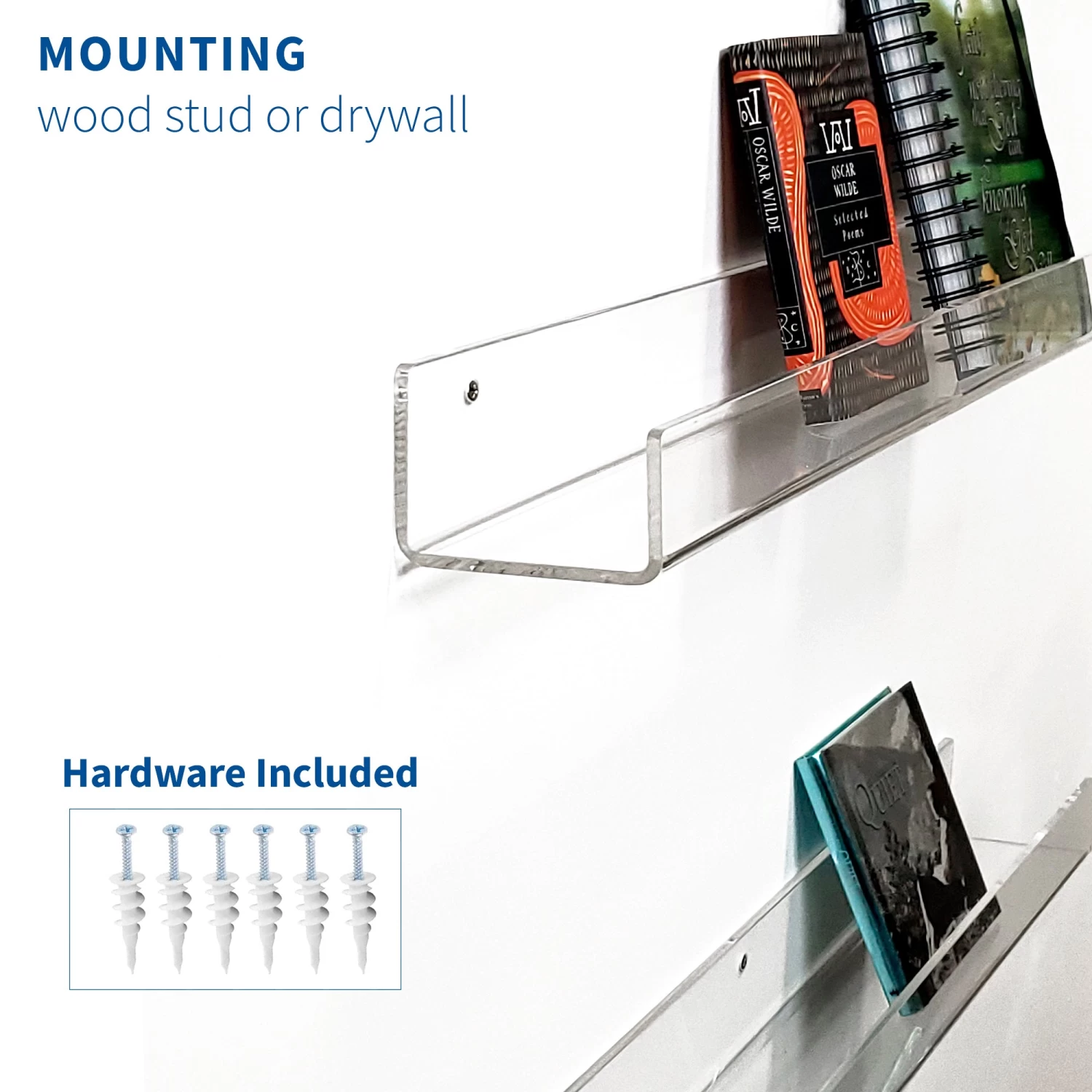 Acrylic 24” X 4" Floating Bookshelves (2 Pack) - Image 6