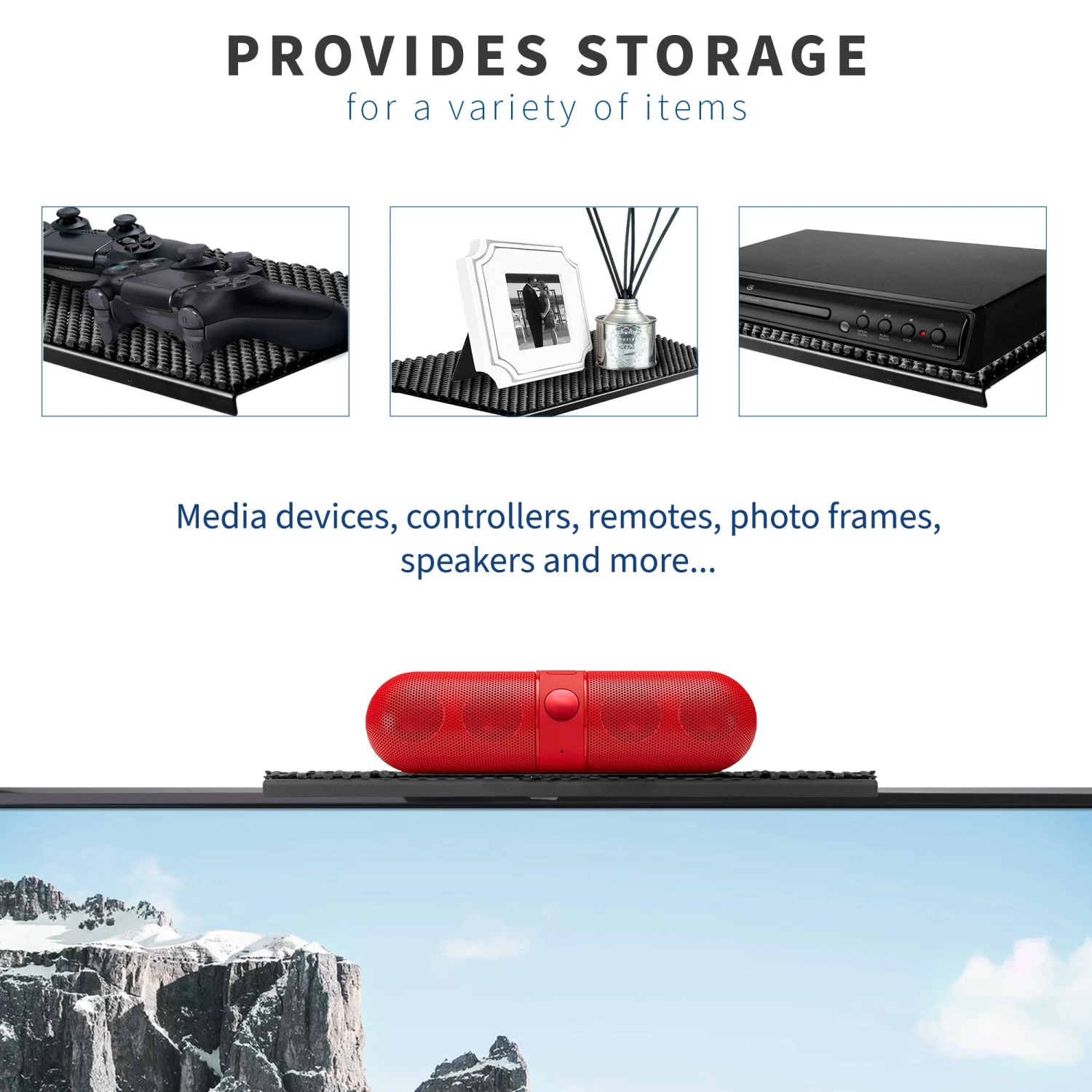 Black 12" X 5" Top Shelf TV Mount - Image 5