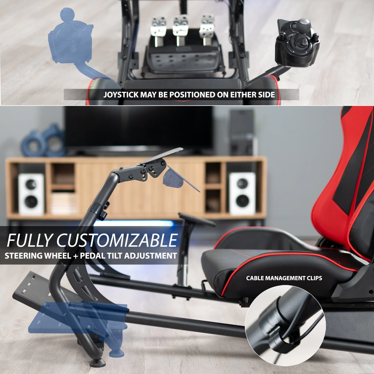 Racing Simulator Cockpit With TV Mount & Shelf Kit - Image 5