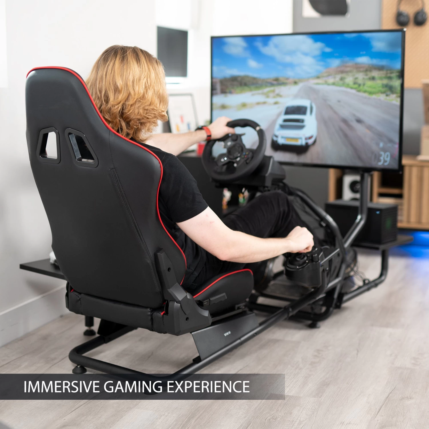 Racing Simulator Cockpit With TV Mount & Shelf Kit - Image 7