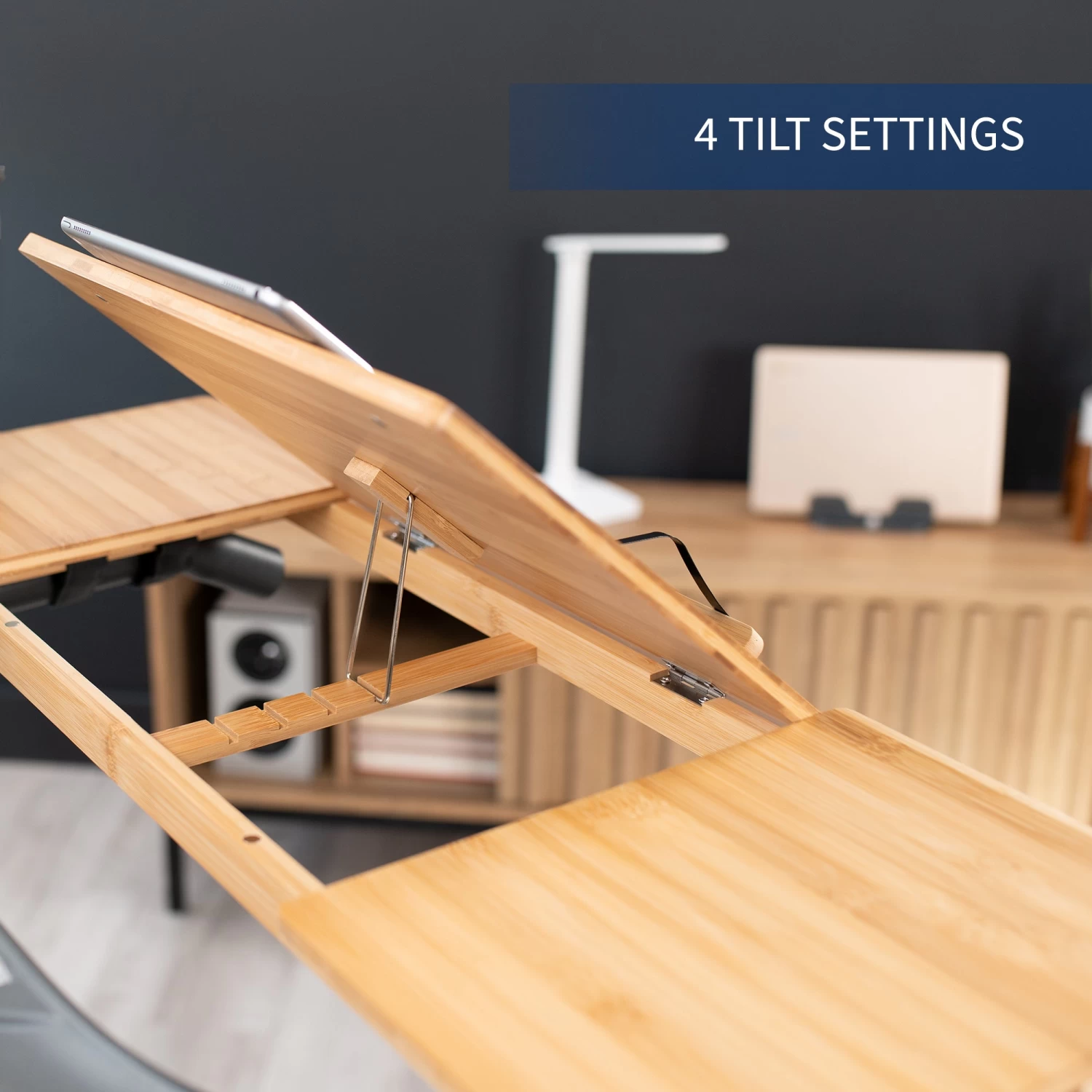 Bamboo Tilting 34" Laptop Desk For Treadmill - Image 9