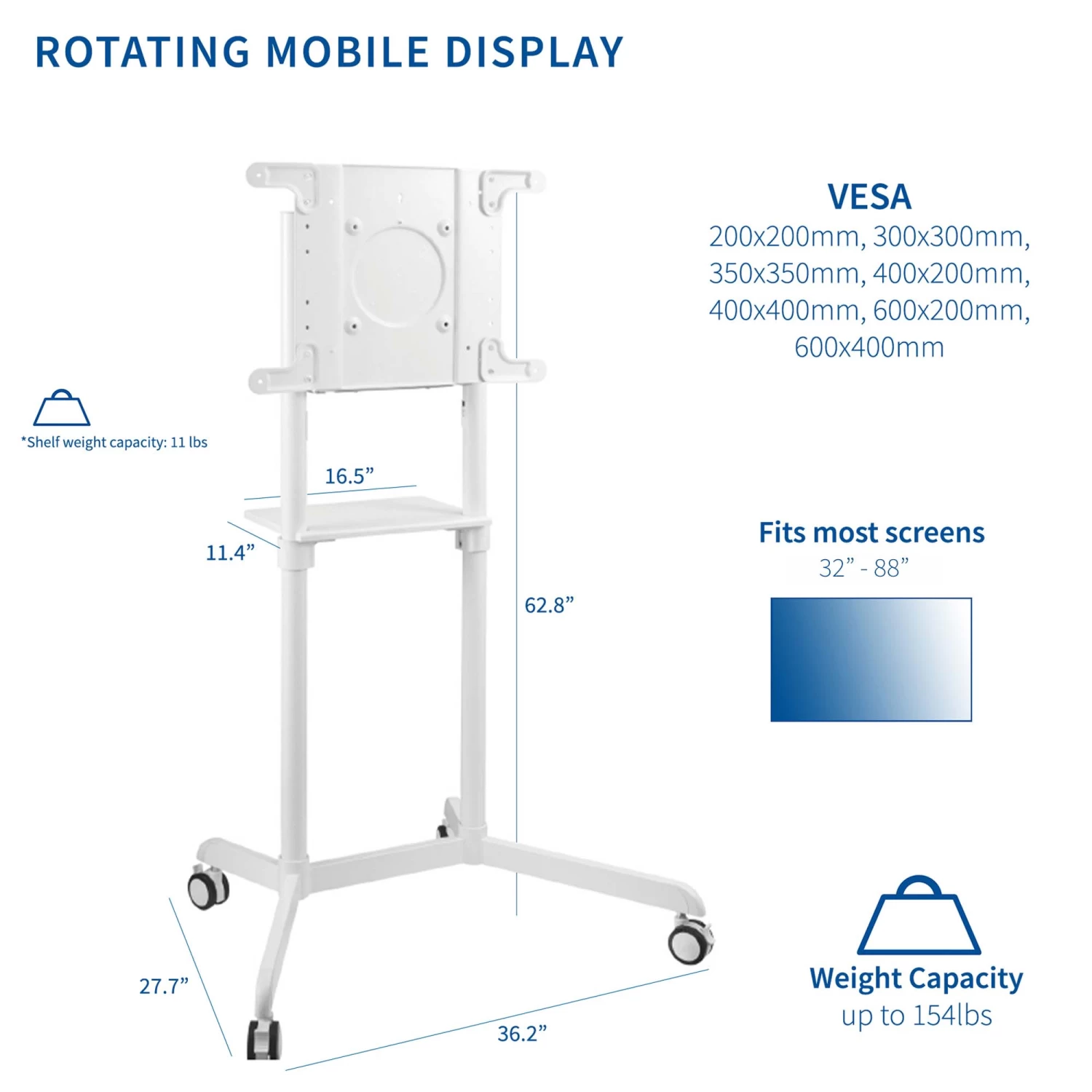 Rotating TV Cart For 32" To 88" TVs - Image 3