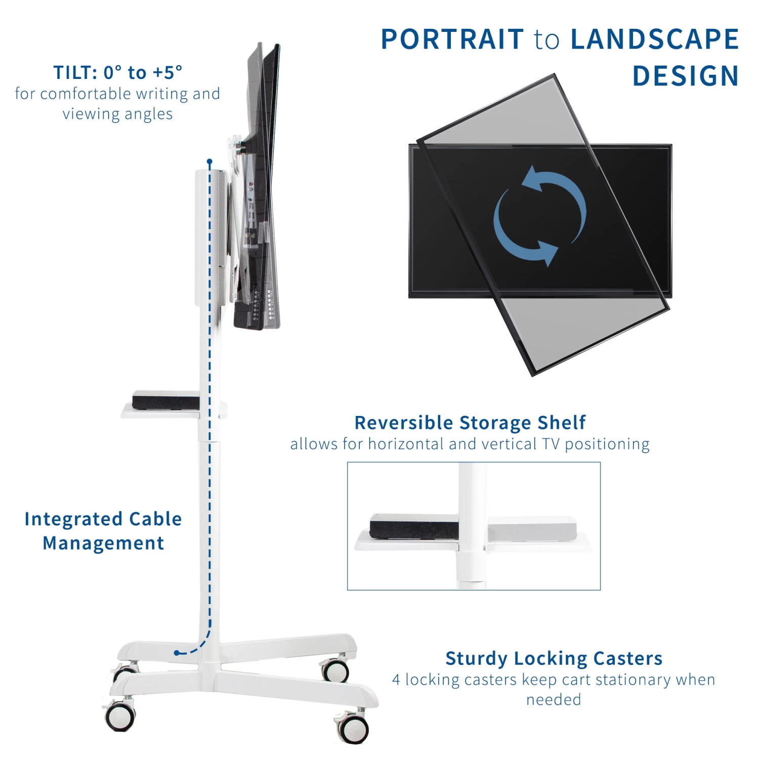 Rotating TV Cart For 32" To 88" TVs - Image 6