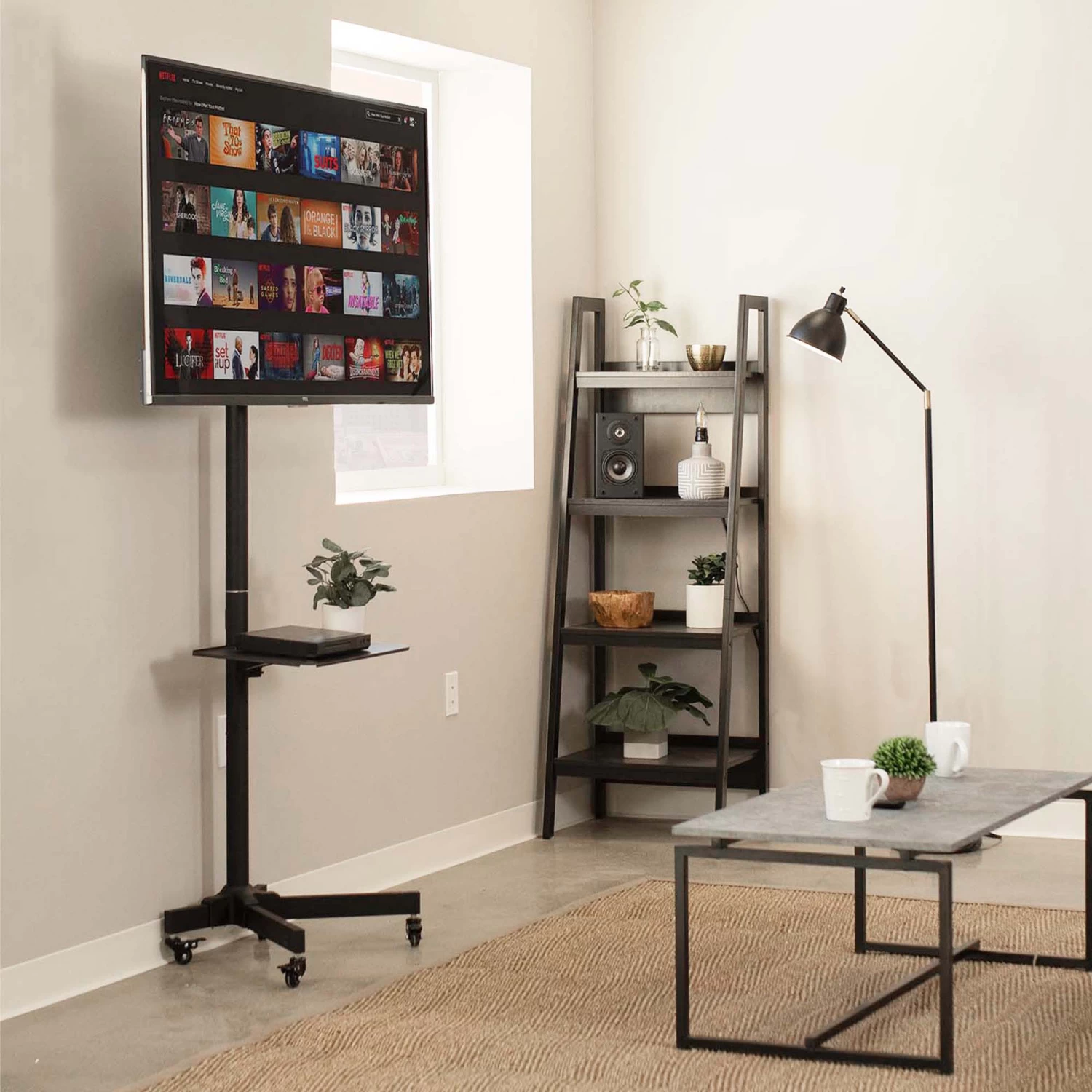 Black TV Cart For 13" To 60" Screens - Image 2