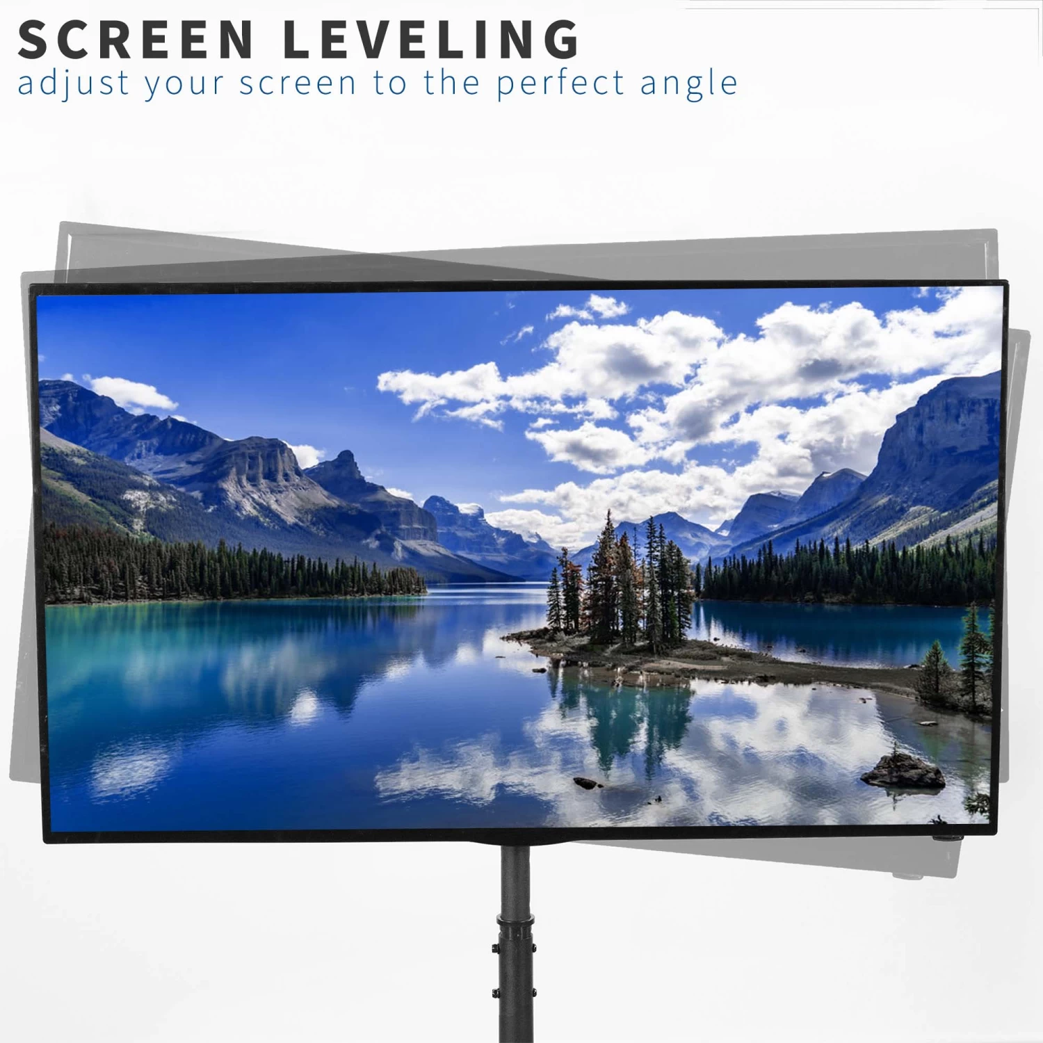 Black Stand For 13" To 50" Screens With Shelf - Image 5