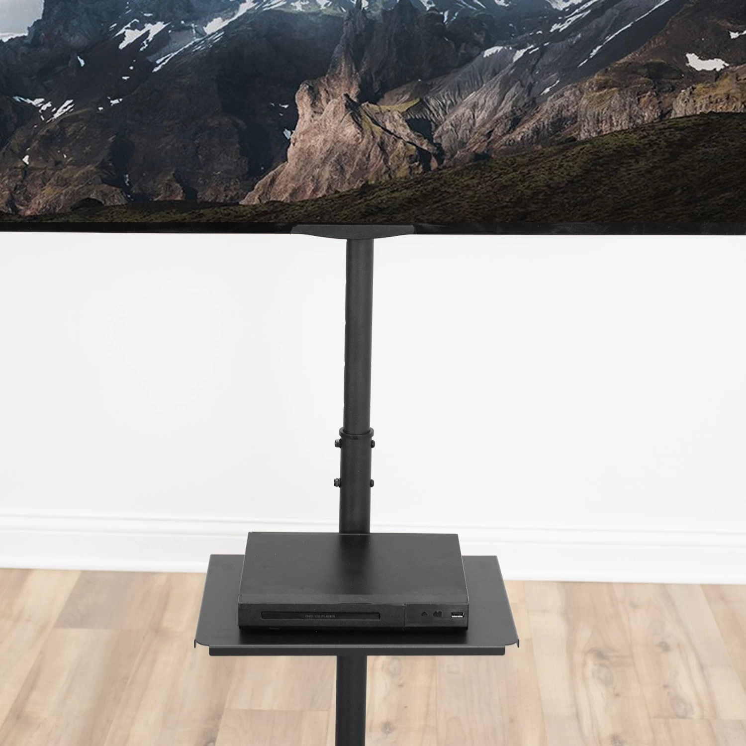 Black Stand For 13" To 50" Screens With Shelf - Image 9