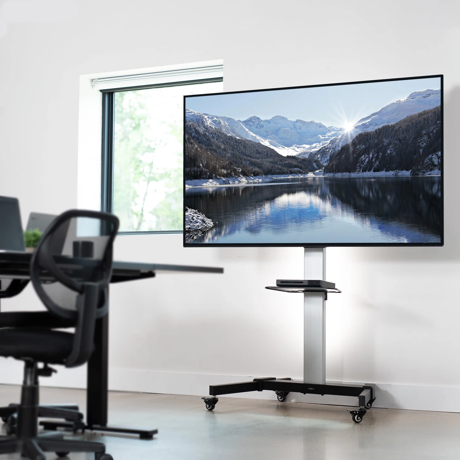 Silver TV Cart For 32" To 83" Screens - Image 2