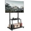 Black Heavy Duty Mobile TV Cart