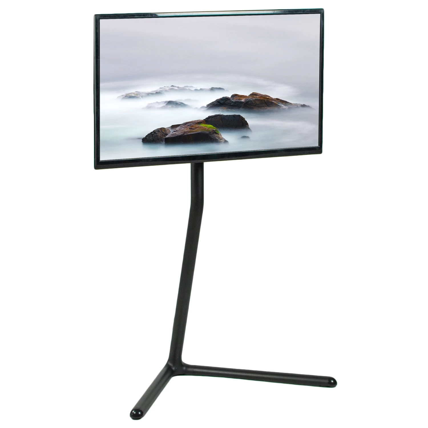 Black V-Base Studio TV Stand For 49" To 70" TVs