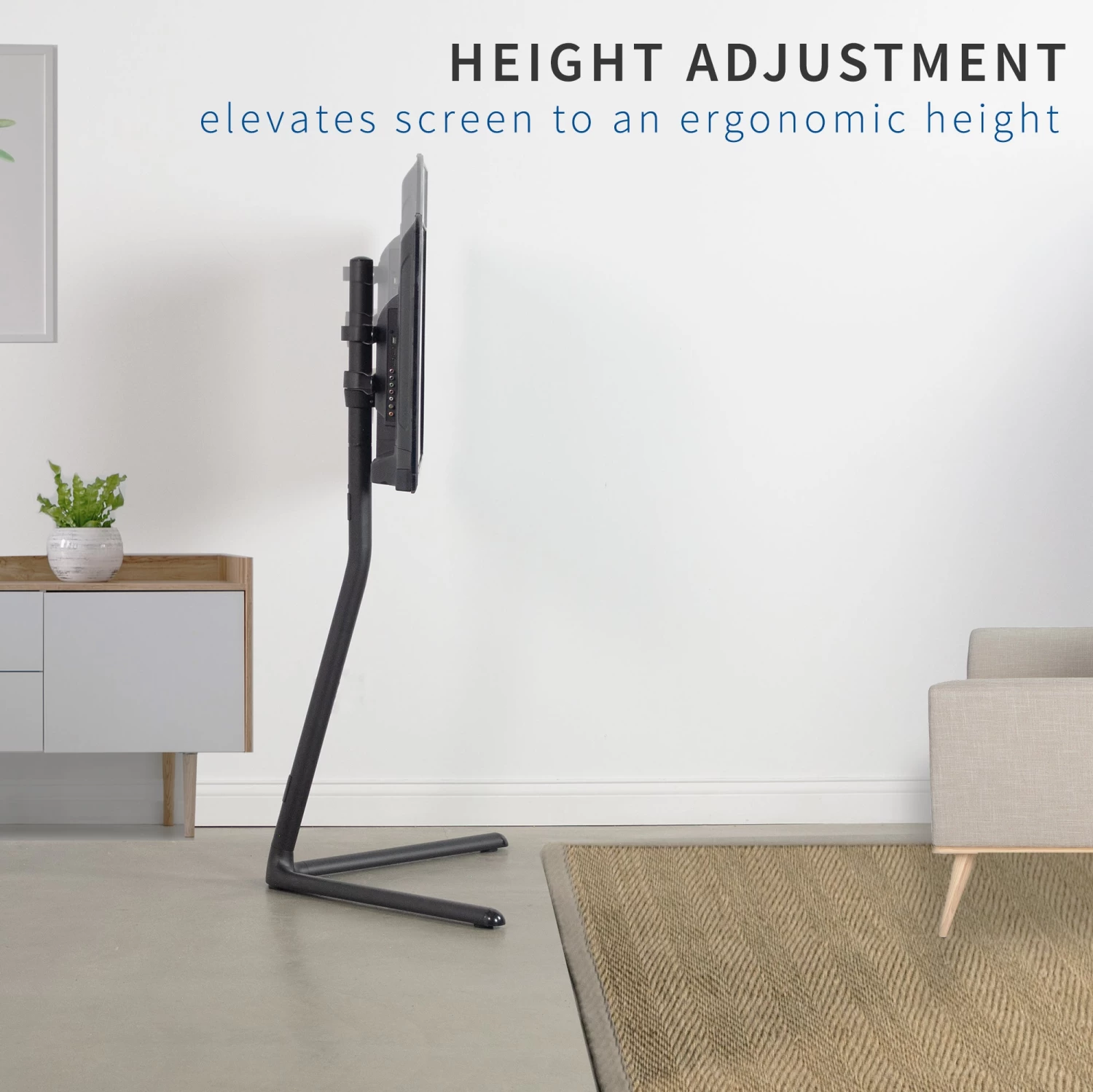 Black V-Base Studio TV Stand For 49" To 70" TVs - Image 4