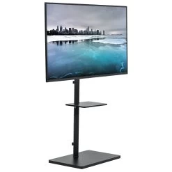 Black TV Floor Stand For 37” To 75” TVs