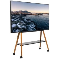 Mobile Easel Stand With Shelf For 49” To 75” TVs