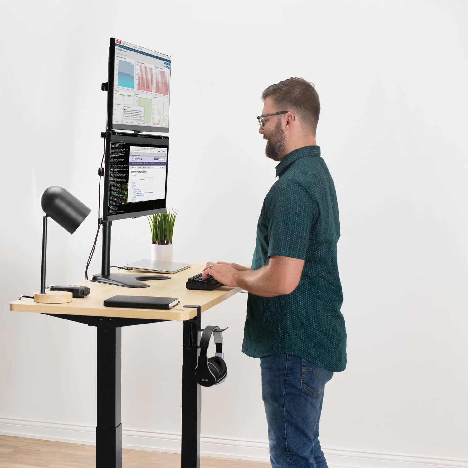 Dual Vertical Monitor Desk Stand - Image 6