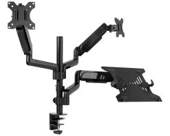Pneumatic Arm Dual Monitor And Laptop Desk Mount