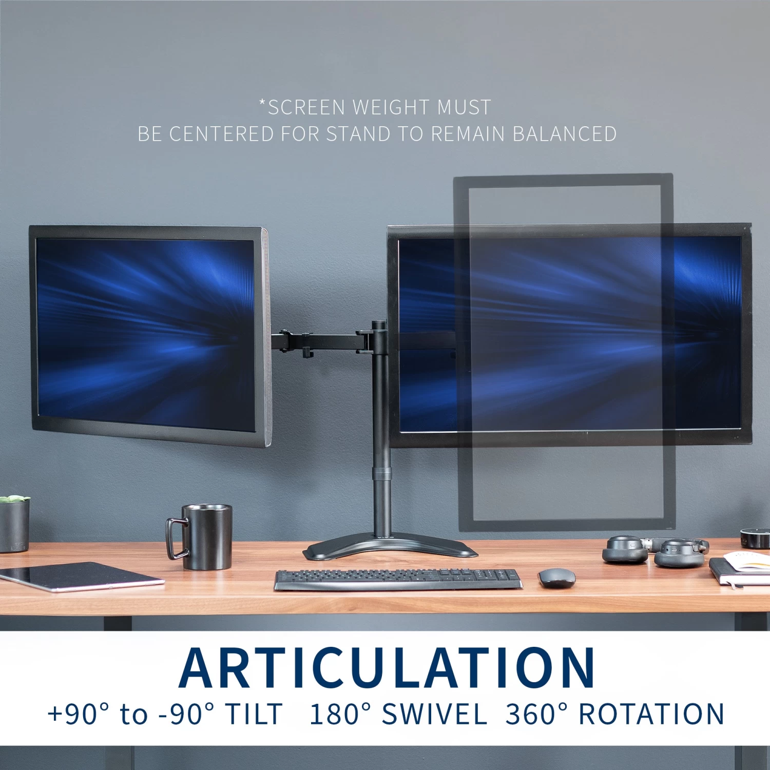 Dual Monitor Desk Stand For Up To 32" Screens - Image 5