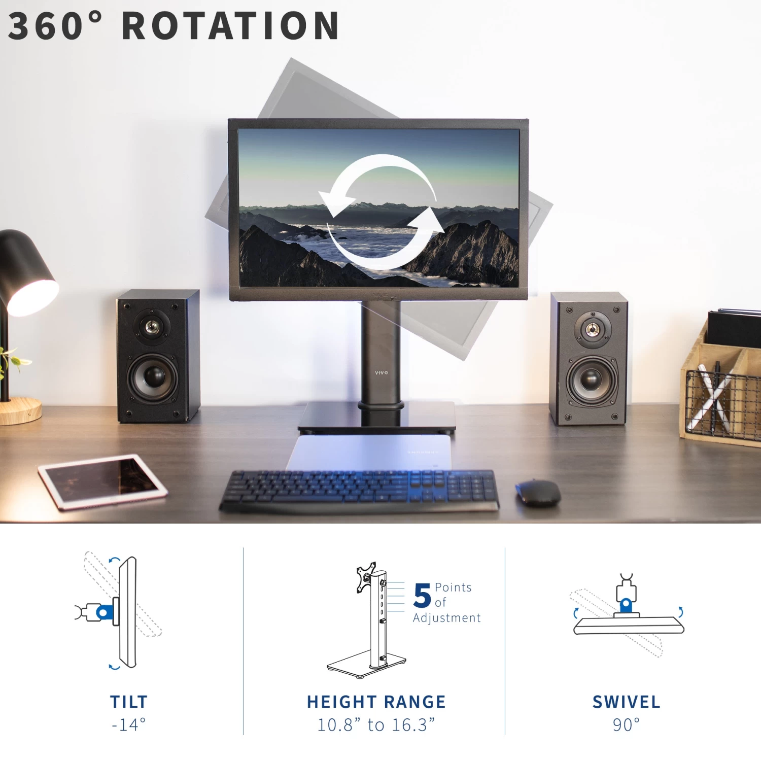Single Ultrawide Monitor And TV Desk Stand - Image 4