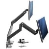 Pneumatic Arm Dual Ultrawide Monitor Desk Mount With USB