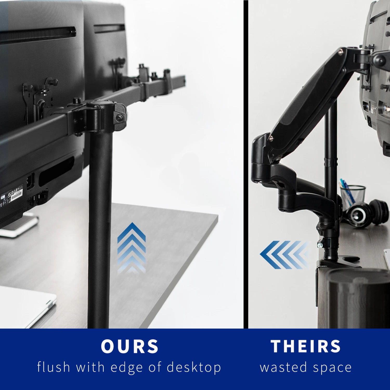 Flush To Wall Triple Monitor Desk Mount - Image 4