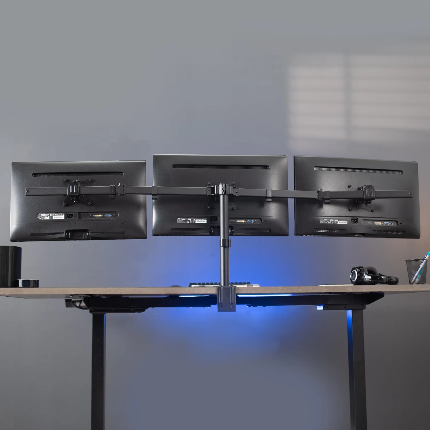 Flush To Wall Triple Monitor Desk Mount - Image 8