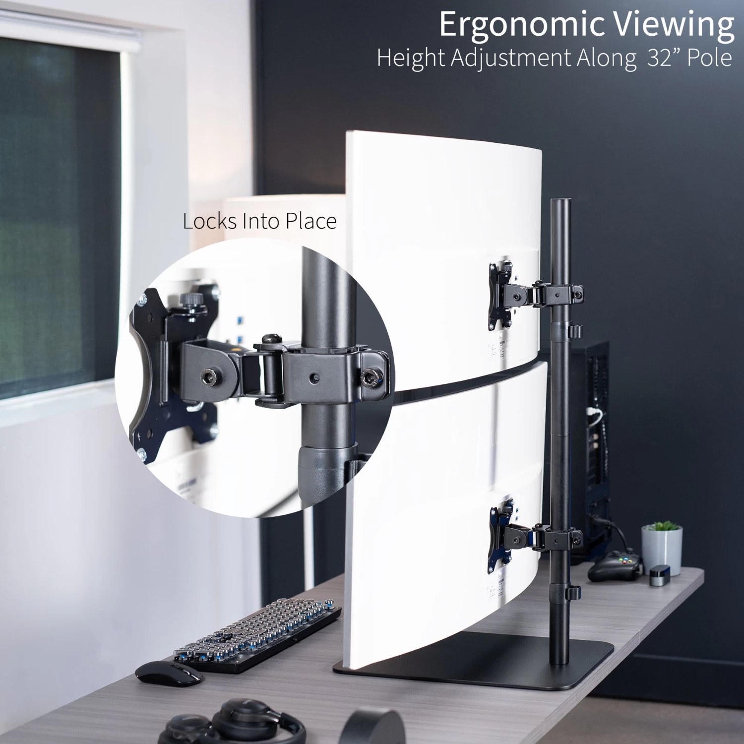 Dual Ultrawide Vertical Monitor Desk Stand - Image 4