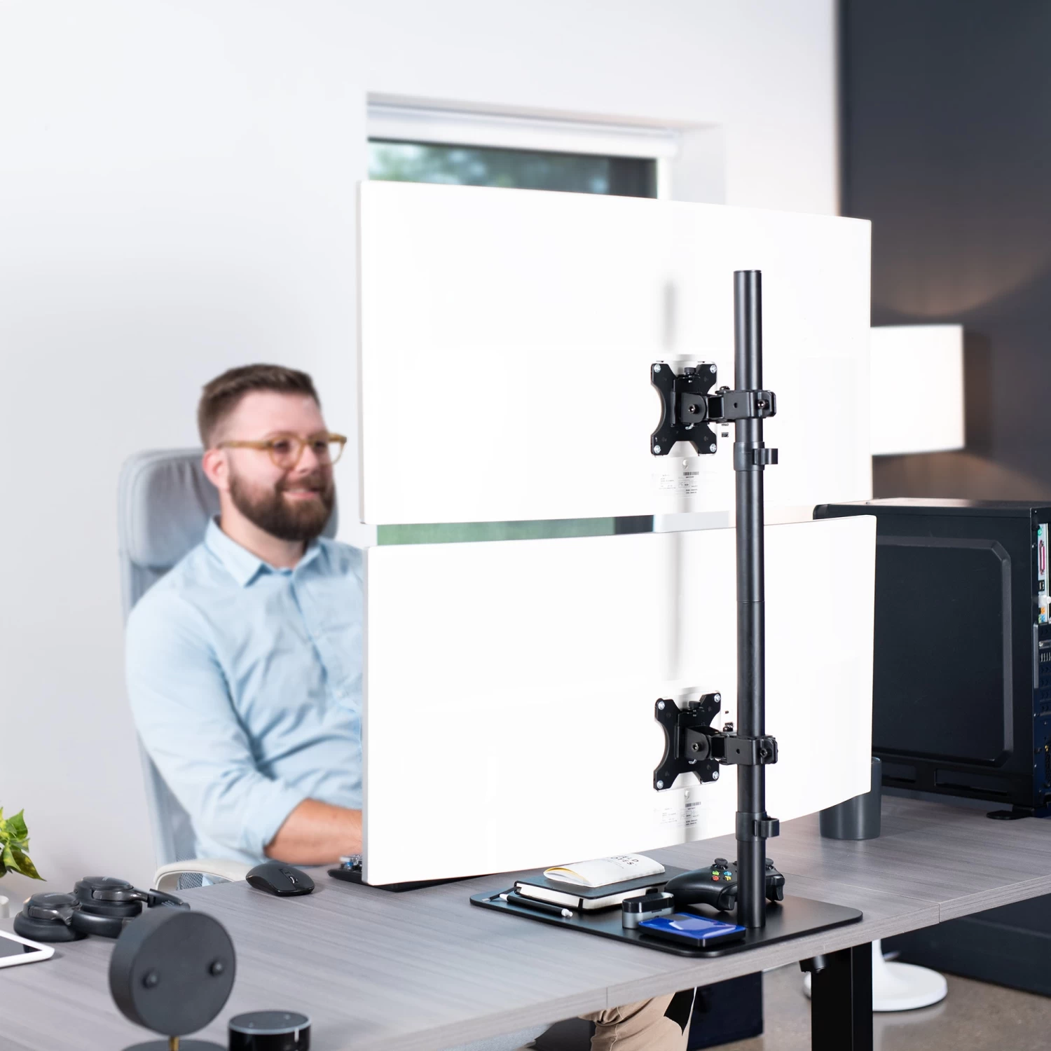 Dual Ultrawide Vertical Monitor Desk Stand - Image 6