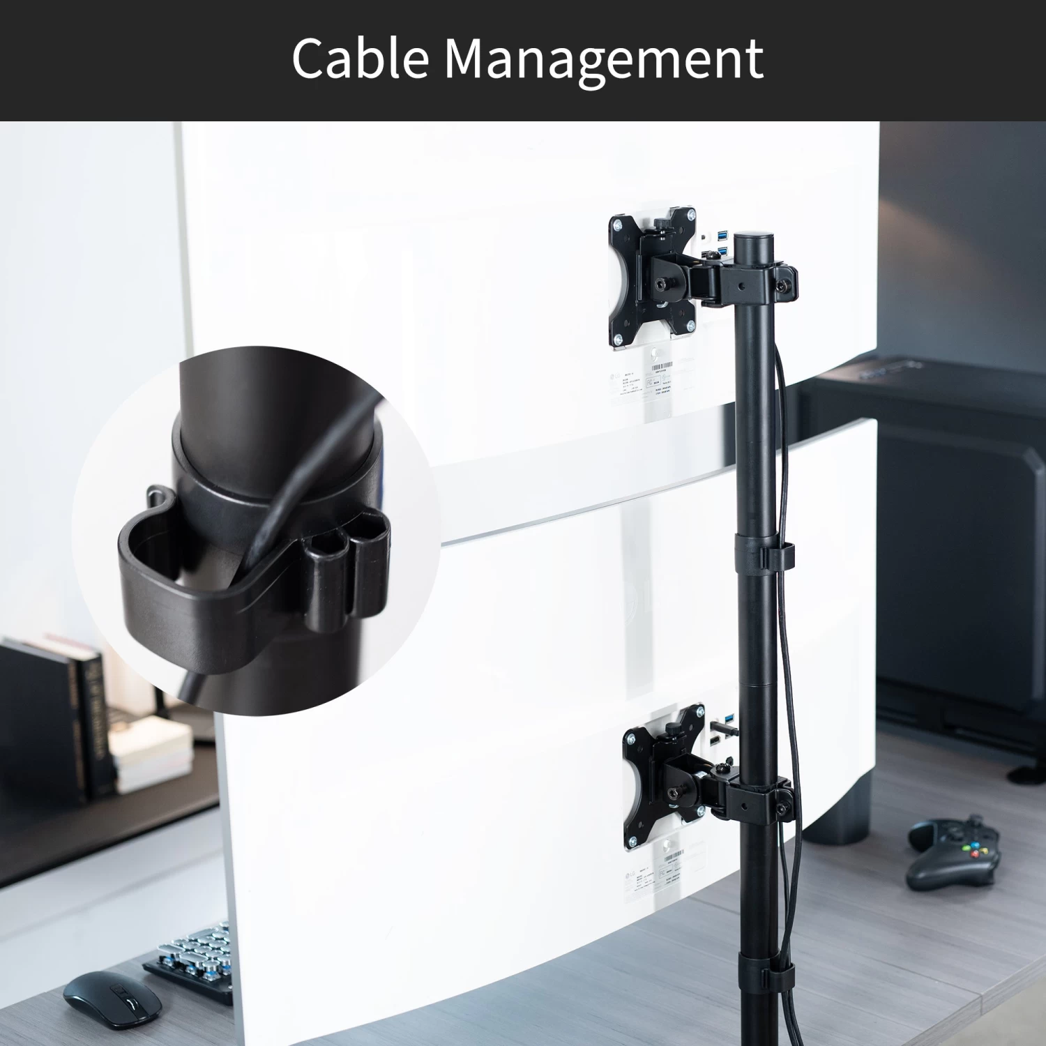 Dual Ultrawide Vertical Monitor Desk Mount - Image 8